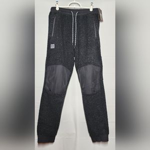 Under Armour Mission Pants Black Medium Loose Fit Fleece Pockets Drawstring
